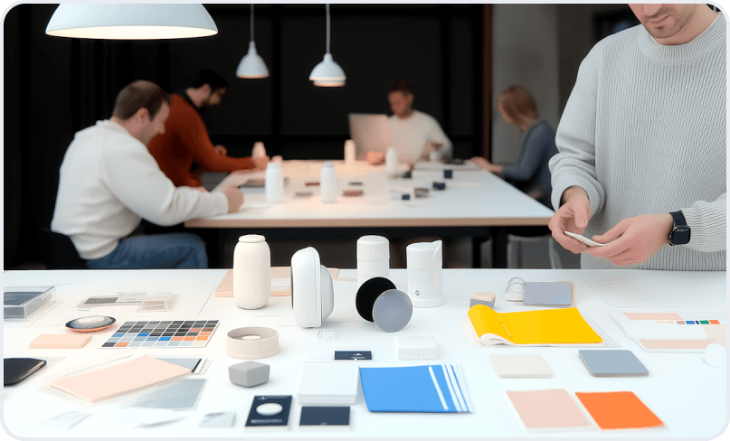 People collaborating around a table