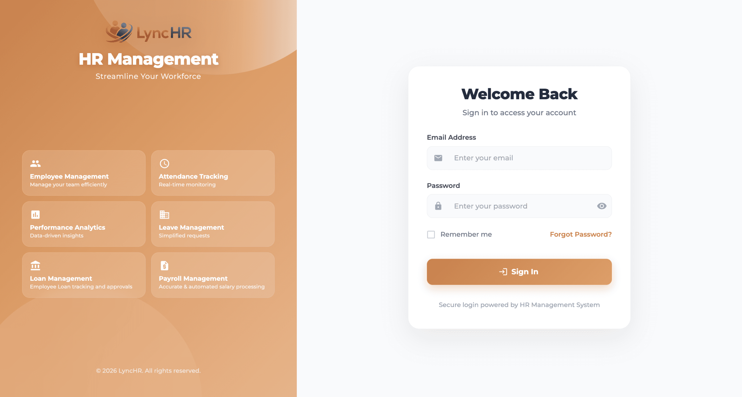 LyncHR employee management interface, as shown on the existing Imadi Innovations portfolio